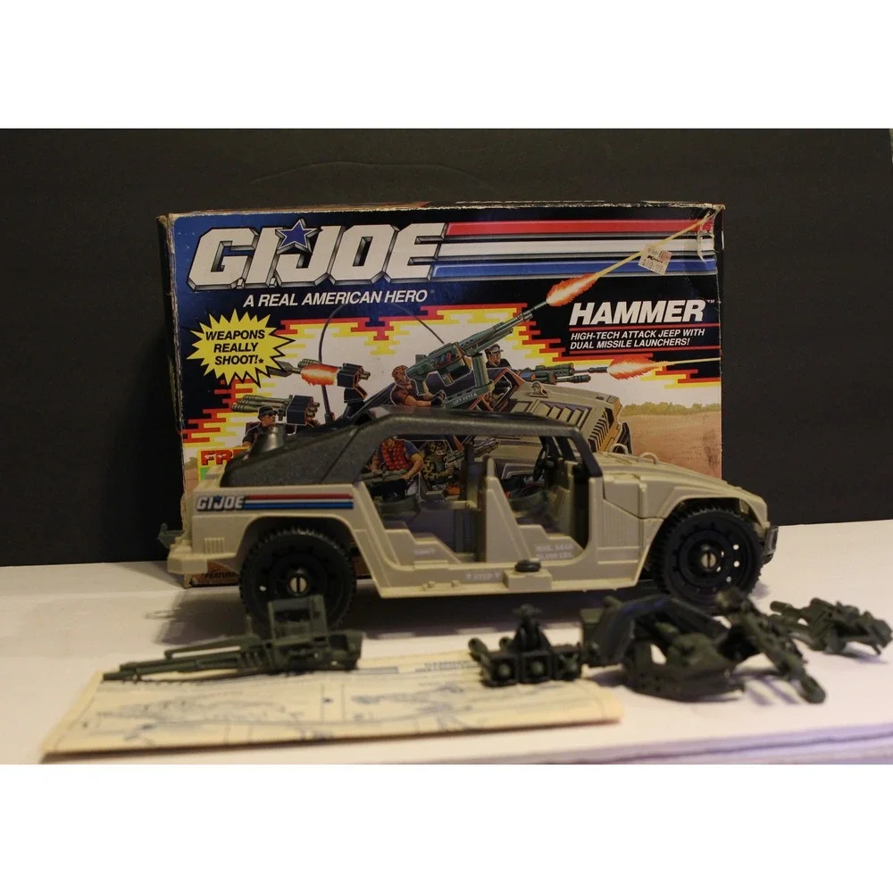 GI JOE Vintage Hammer Attack Jeep 1989 #6369 Incomplete For Parts o Restoration